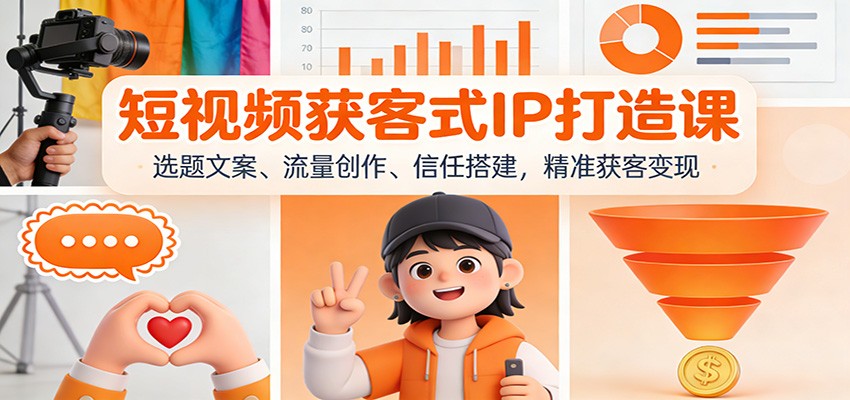 短视频获客式IP打造课：选题文案、流量创作、信任搭建，精准获客变现-千汇网创