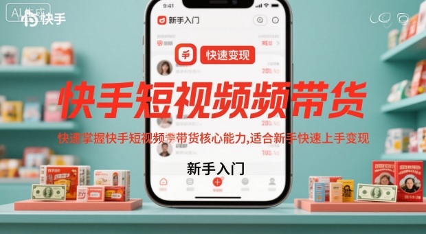快手短视频带货，快速掌握快手短视频带货核心能力，适合新手快速上手变现-千汇网创