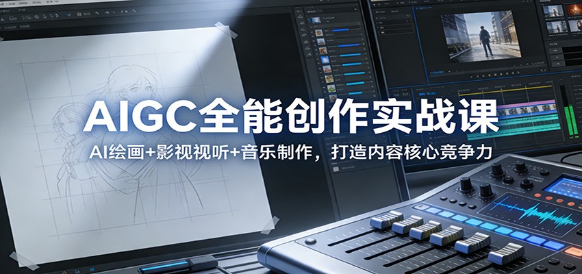 AIGC全能创作实战课：AI绘画+影视视听+音乐制作，打造内容核心竞争力-千汇网创