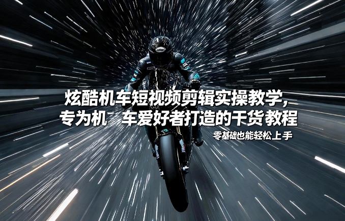 炫酷机车短视频剪辑实操教学，专为机车爱好者打造的干货教程，零基础也能轻松上手-千汇网创