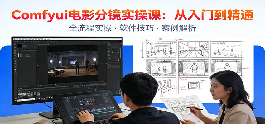 ComfyUI电影分镜实操课：分镜一致性，全流程AI视频制作，零基础也能做专业分镜-千汇网创