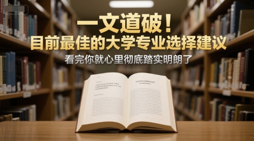 付费文章：一文道破！目前最佳的大学专业选择建议，看完你就心里彻底踏实明朗了-千汇网创