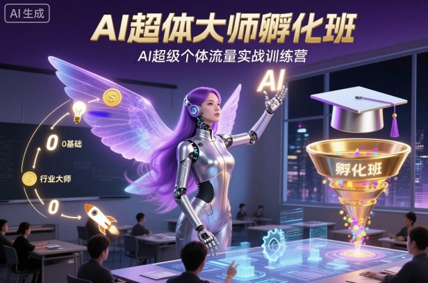 AI超体大师孵化班，AI超级个体流量实战训练营-千汇网创