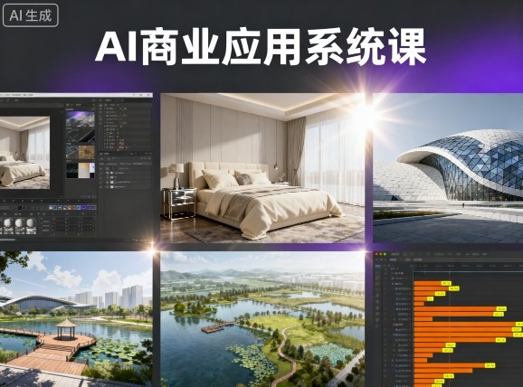 AI商业应用系统课，室内-软装-建筑-景观，智能设计+效果图+动画画实战-千汇网创