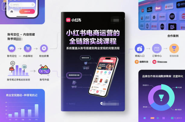 小红书电商运营的全链路实战课程，系统覆盖从账号搭建到商业变现的完整流程-千汇网创