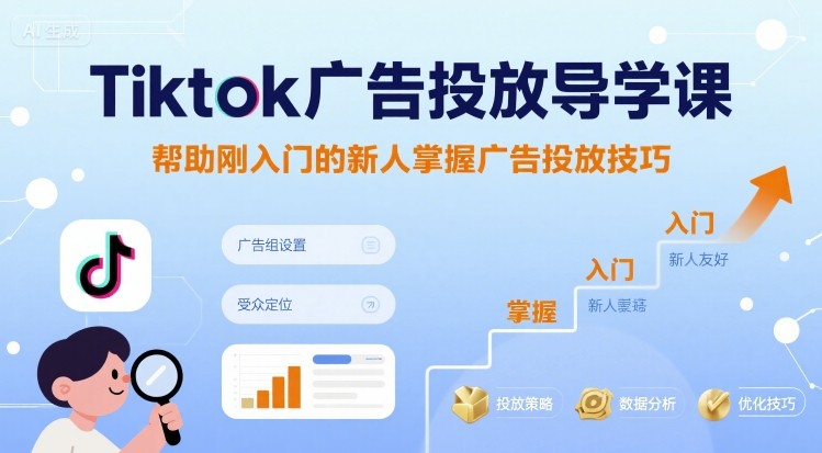 Tiktok广告投放导学课，帮助刚入门的新人掌握广告投放技巧-千汇网创