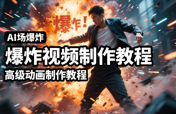 AI场景爆炸视频制作教程，利用人物实拍视频制作出高级的动画特效-千汇网创