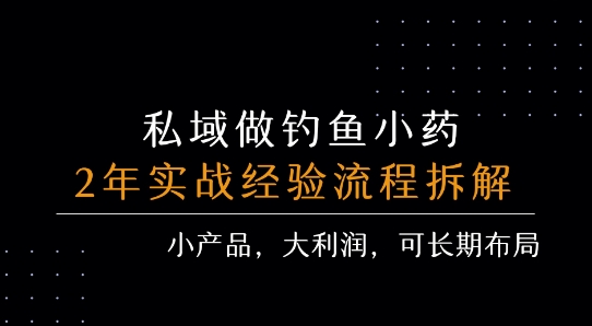 私域做钓鱼小药 每单利润3张+ 详细流程拆解-千汇网创