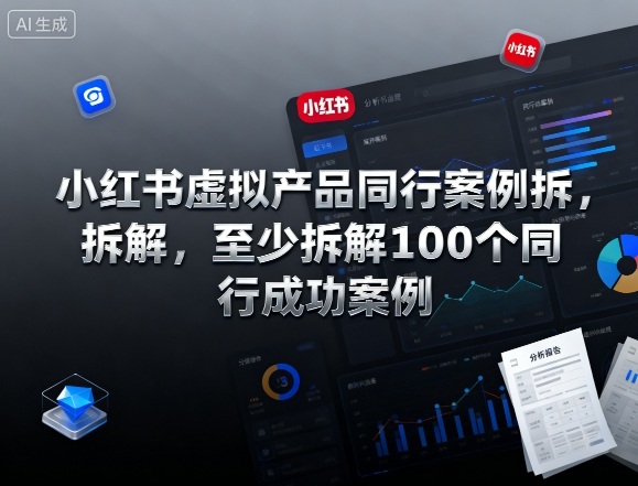 小红书虚拟产品同行案例拆解，至少拆解100个同行成功案例(完结)-千汇网创