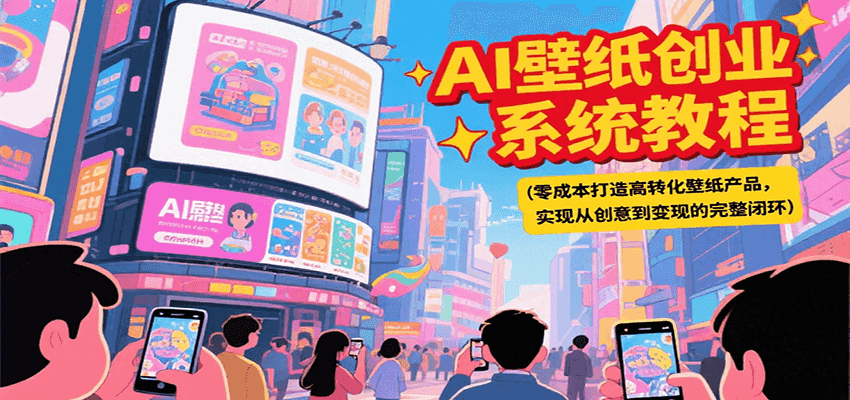 AI壁纸创业系统教程，零成本打造高转化壁纸产品，实现从创意到变现的完整闭环-千汇网创