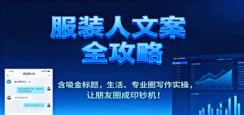 服装人文案全攻略，含吸金标题，生活、专业圈写作实操，让朋友圈成印钞机！-千汇网创