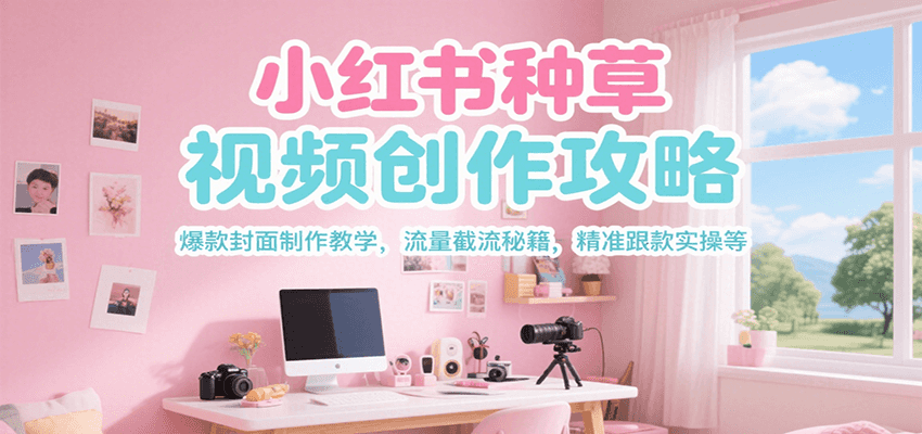 小红书种草视频创作攻略，爆款封面制作教学 ，流量截流秘籍 ，精准跟款实操等-千汇网创