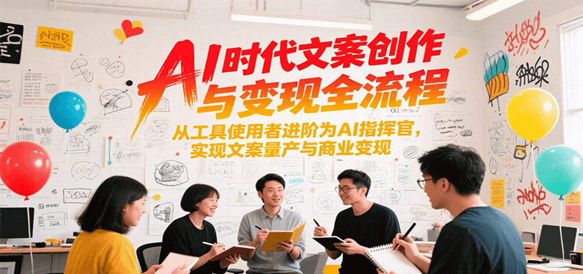 AI时代文案创作与变现全流程，从工具使用者进阶为AI指挥官，实现文案量产与商业变现-千汇网创