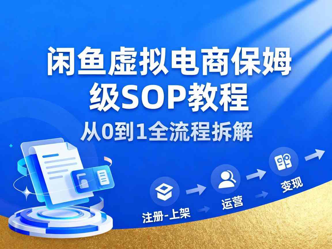 闲鱼虚拟电商，月入轻松过1W，保姆级SOP教程-千汇网创