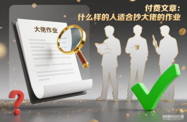 付费文章：什么样的人适合抄大佬的作业？-千汇网创