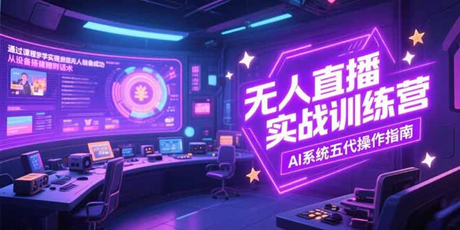 无人直播实操训练营，从设备搭建到话术，AI系统五代操作指南(7月更新-千汇网创