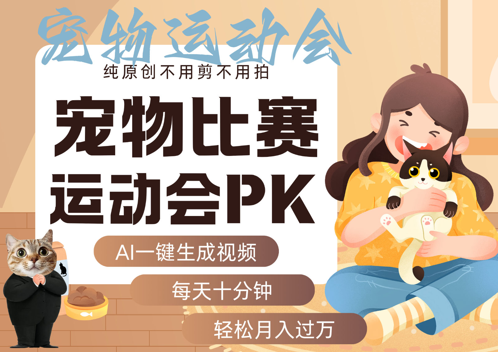 AI萌宠运动员跳水 射击 篮球 足球比赛 每天十分钟 附详细提示词文案库 代替做...-千汇网创