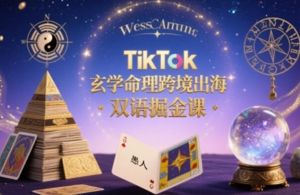 TikTok玄学命理跨境出海双语掘金课，手把手教你用命理知识精准直击海外用户痛点-千汇网创