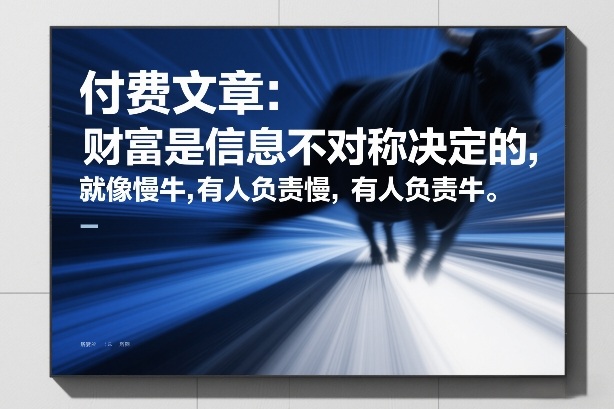 付费文章：财富是信息不对称决定的，就像慢牛，有人负责慢，有人负责牛-千汇网创