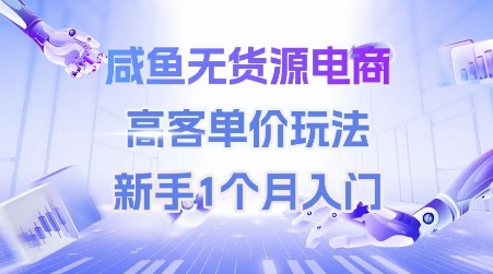 咸鱼无货源电商，高客单价玩法，新手1个月入门-千汇网创
