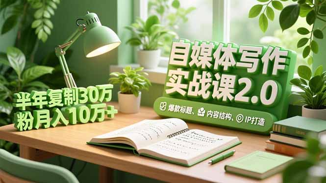 自媒体写作实战课2.0，爆款标题、内容结构、IP打造，半年复制30万粉月入10万+-千汇网创