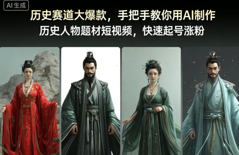 历史赛道大爆款，手把手教你用AI制作历史人物题材短视频，快速起号涨粉-千汇网创
