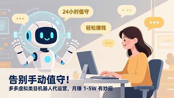 告别手动值守!多多虚拟类目机器人代运营,月赚 1-5W 有妙招-千汇网创