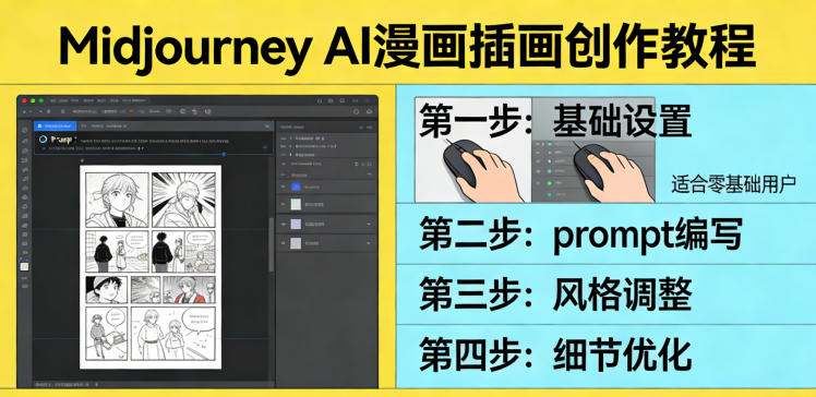 利用Midjourney AI人工智能轻松创作漫画插画教程，零基础创作完整漫画插画-千汇网创