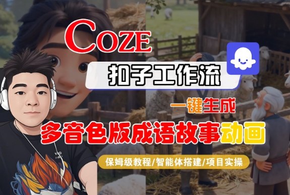 Coze扣子智能体工作流一键生成“多音色版成语故事“动画，全流程保姆级教学-千汇网创