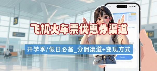 学生党必看！机票火车票优惠券申请渠道 + 项目打法，开学季节日速存-千汇网创