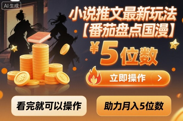 小说推文最新玩法，助力月入5位数【番茄盘点国漫】玩法，看完就可以操作-千汇网创