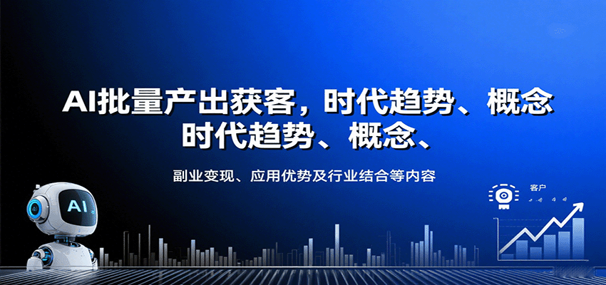 AI批量产出获客，时代趋势、概念、副业变现、应用优势及行业结合等内容-千汇网创