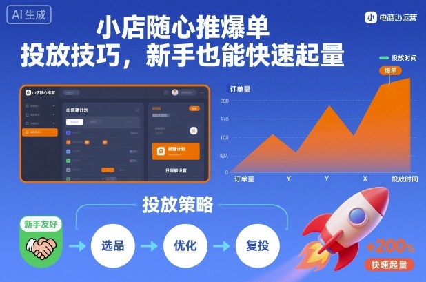 小店随心推爆单投放技巧，新手也能快速起量-千汇网创