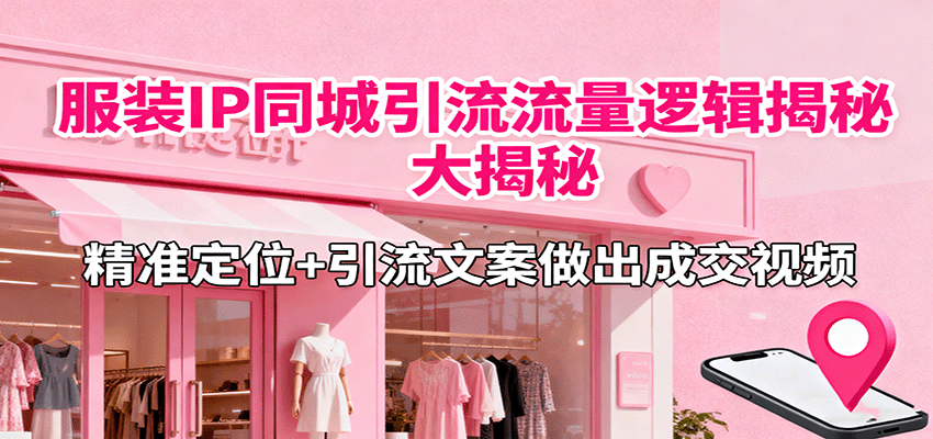 服装IP同城引流流量逻辑大揭秘，精准定位+引流文案做出成交视频-千汇网创