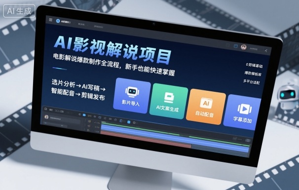 AI影视解说项目，电影解说爆款制作全流程，新手也能快速掌握-千汇网创