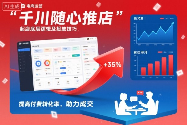 千川随心推起店底层逻辑及投放技巧,提高付费转化率,助力成交-千汇网创