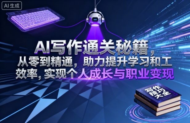 AI写作通关秘籍，从零到精通，助力提升学习和工作效率，实现个人成长与职业变现-千汇网创