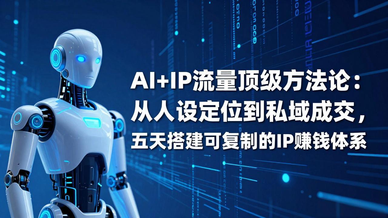 AI+IP顶级方法论：从人设定位到私域成交，五天搭建可复制的IP赚钱体系-千汇网创