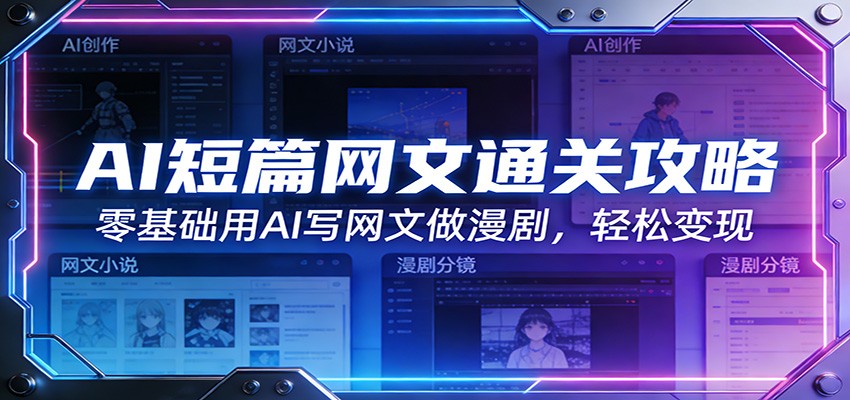 AI短篇网文通关攻略：零基础用AI写网文做漫剧，轻松变现-千汇网创