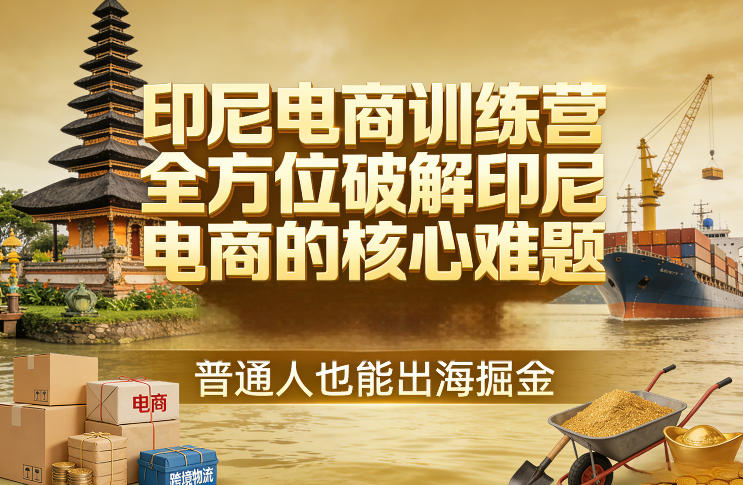 印尼电商训练营，全方位破解印尼电商的核心难题，普通人也能出海掘金-千汇网创