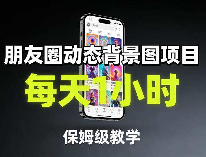 朋友圈动态背景图项目，每天1小时，保姆级教学-千汇网创