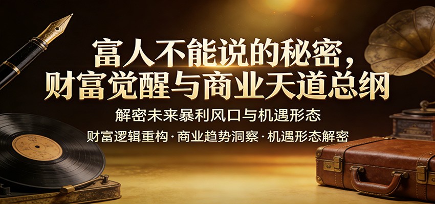 富人不能说的秘密，财富觉醒与商业天道总纲，解密未来暴利风口与机遇形态-千汇网创