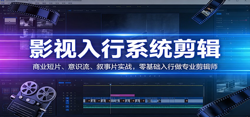 影视系统剪辑，商业短片、意识流、叙事片实战，零基础入行做专业剪辑师-千汇网创
