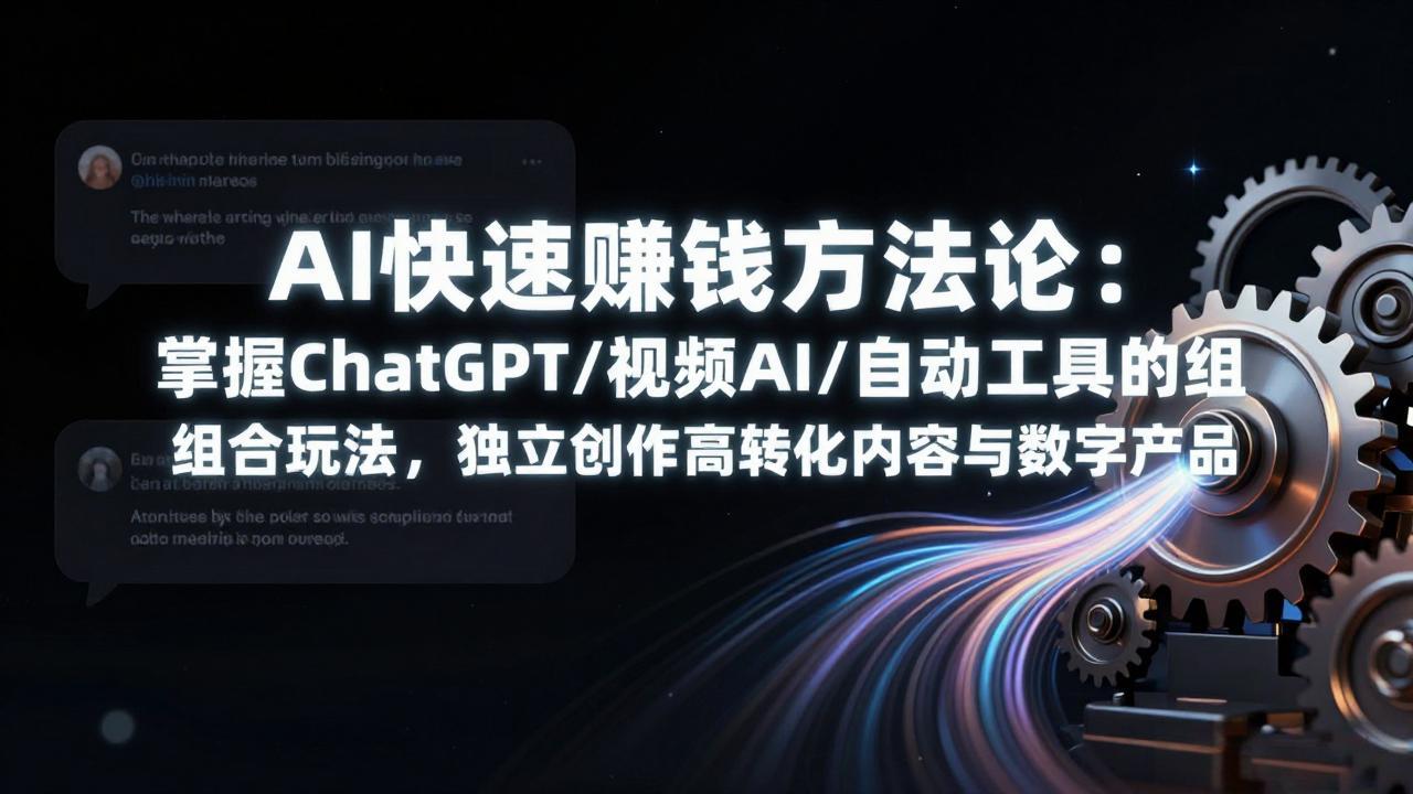 AI快速赚钱方法论：掌握ChatGPT/视频AI/自动化工具的组合玩法，独立创作高转化内容与数字产品-千汇网创
