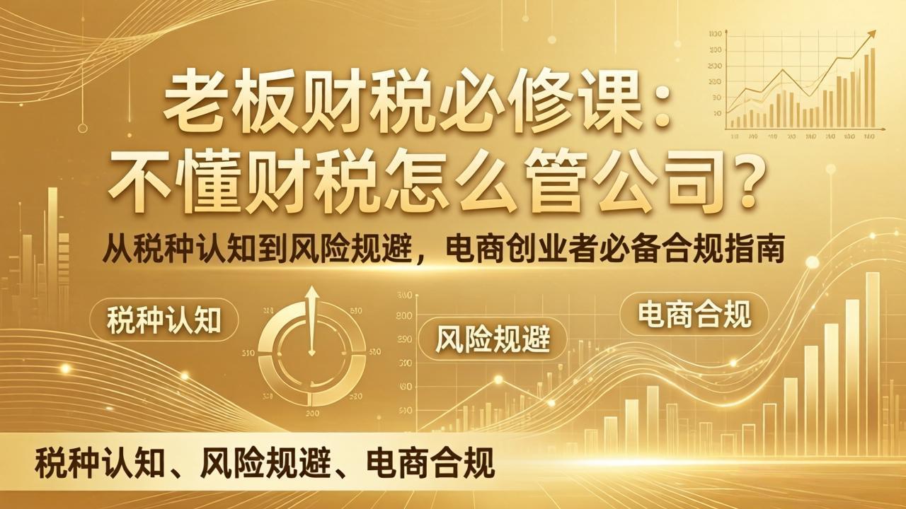 老板财税必修课：不懂财税怎么管公司？从税种认知到风险规避，电商创业者必备合规指南-千汇网创