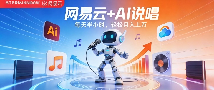 网易云+AI说唱，每天半小时，AI内容创作+流量变现，轻松月入1W-千汇网创