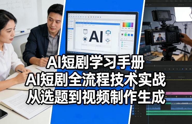 AI短剧学习手册，AI短剧全流程技术实战，从选题到视频制作生成-千汇网创