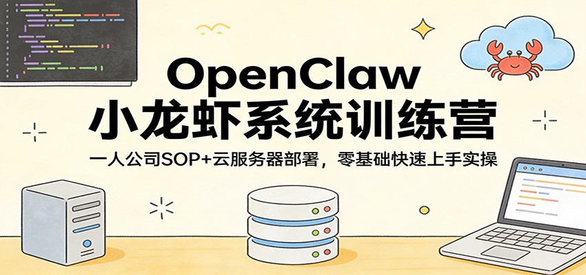 OpenClaw小龙虾系统训练营：一人公司SOP，云服务器部署，零基础快速上手实操-千汇网创
