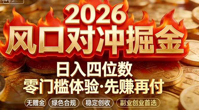 2026美金对冲套利，无赠金对冲策略保驾护航，低门槛易上手实操。单人单日收益2000+-千汇网创