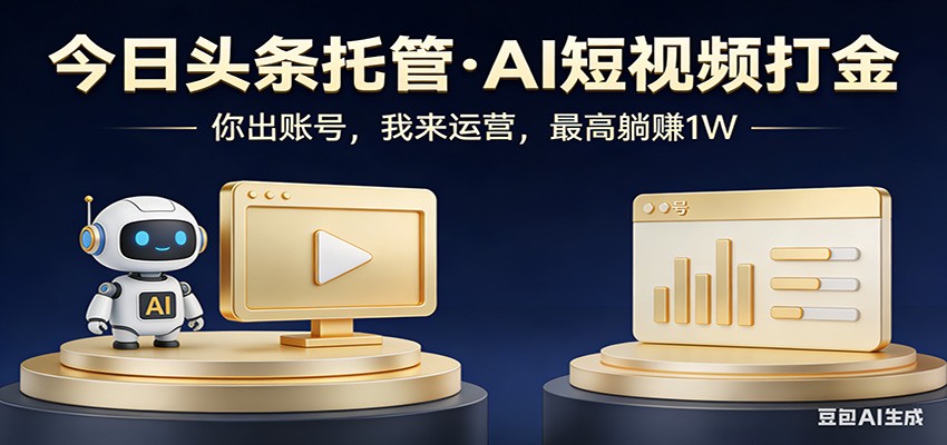 头条号AI托管，我提供作品，你提供账号，每天5分钟发布，小白躺赚3000+-千汇网创